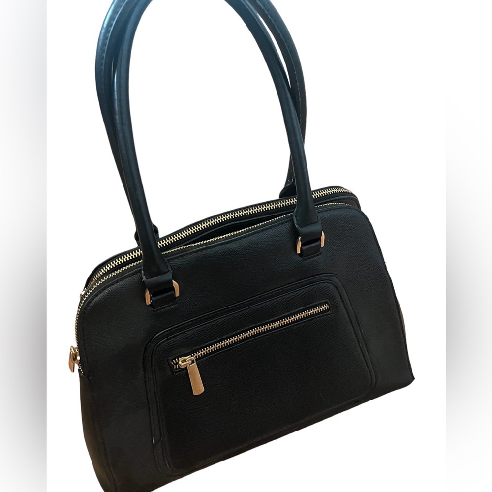 Target Brand Faux Leather satchel handbag two compartments w/cell phone pockets